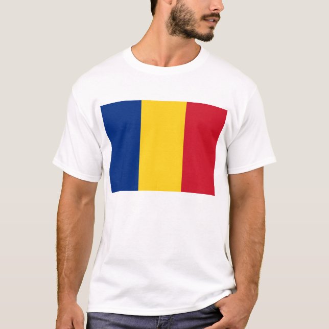 T Shirt with Flag of Romania (Front)