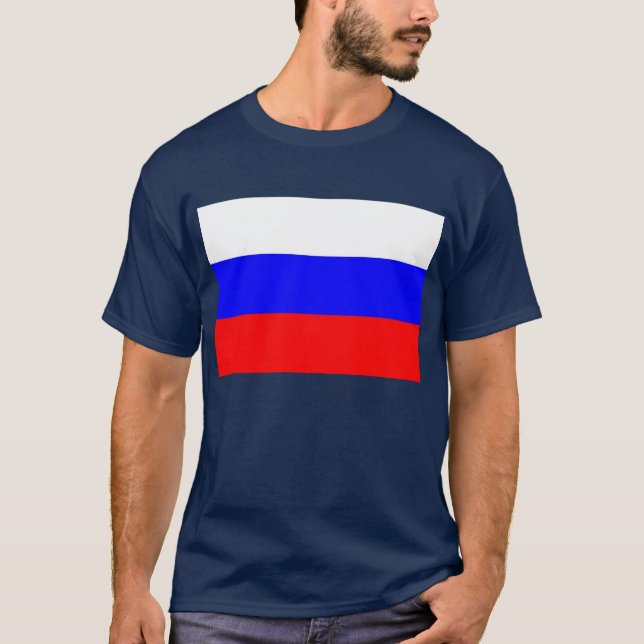 T Shirt with Flag of Russia (Front)