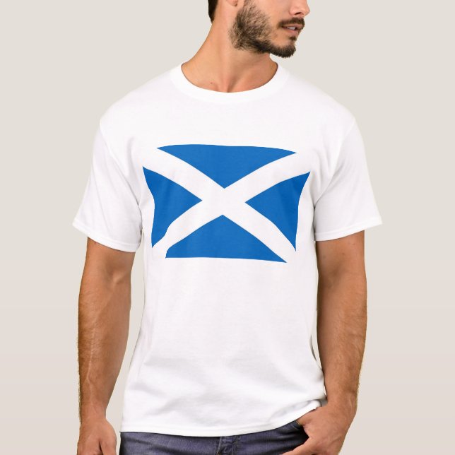 T Shirt with Flag of Scotland. (Front)