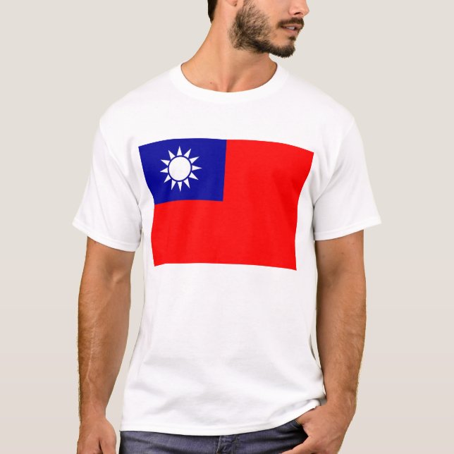 T Shirt with Flag of Taiwan (Front)