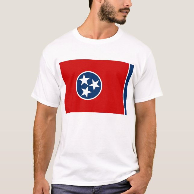T Shirt with Flag of Tennessee State USA (Front)