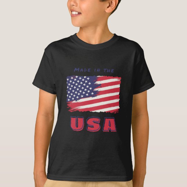  T-shirt with flag of USA (Front)