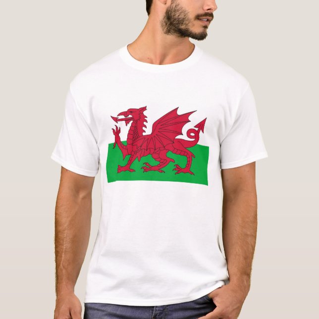 T Shirt with Flag of Wales. (Front)
