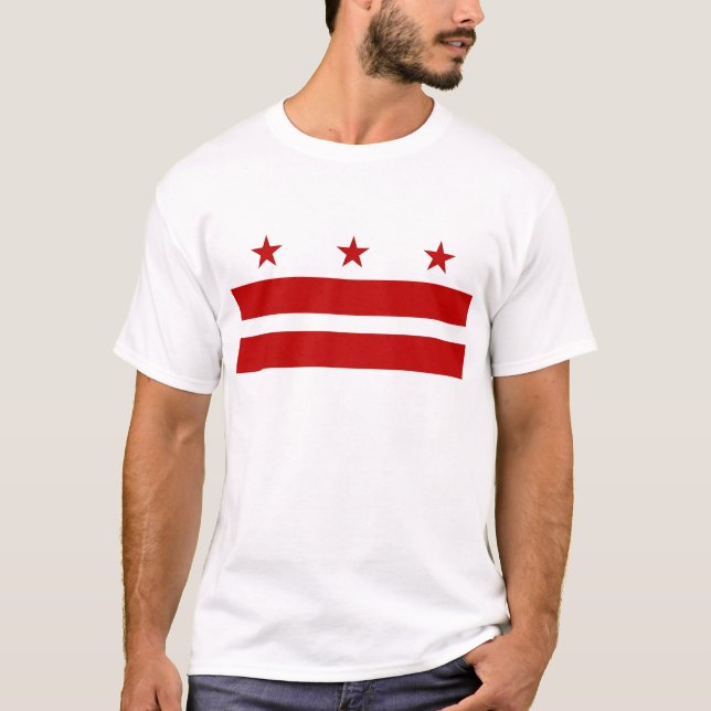T Shirt with Flag of Washington DC - USA (Front)