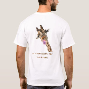 T-Shirt with Funny Giraffe Playful Gift Your Text