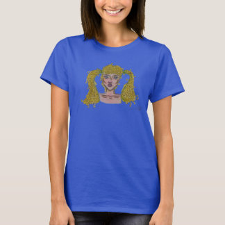 T-shirt With Hand Made Drawing of a Blonde Girl