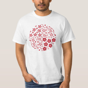 T-shirt with Japanese pattern - Cherry, Plum and F