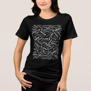 T-Shirt with LOVE Text Tri-Blend Shirt