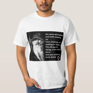 T-shirt with Odin image & text, Balder Rising logo