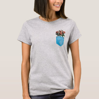 T-shirt with roses inside the pocket