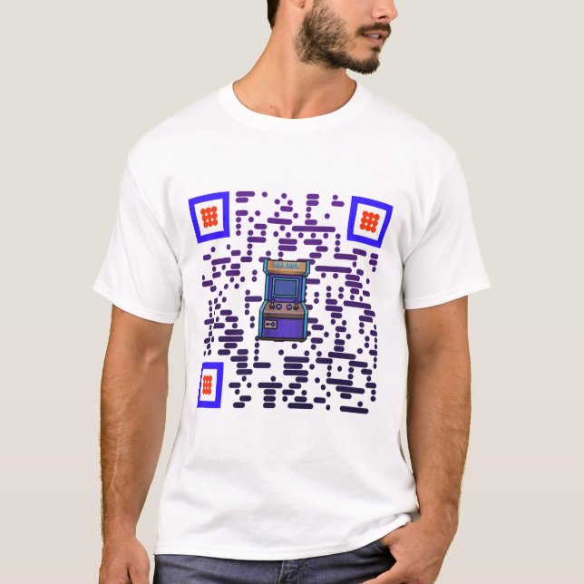 t-shirt with slogan in a scannable personalized QR (Front)