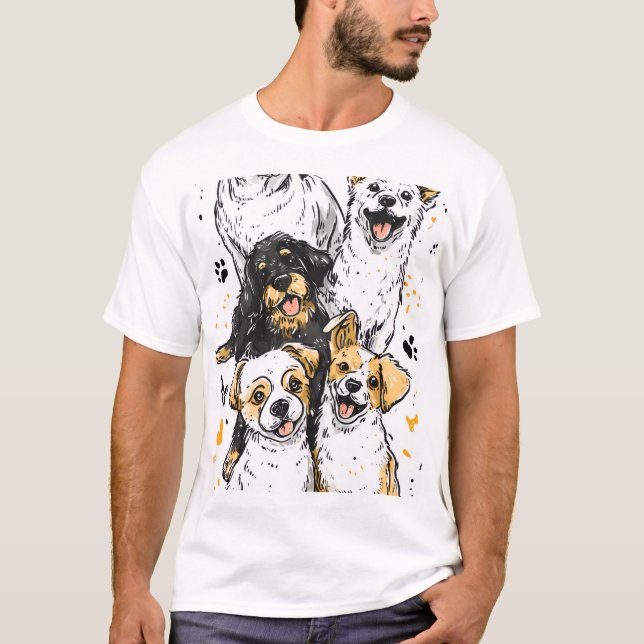 T-shirt with sweety dogs graphics (Front)
