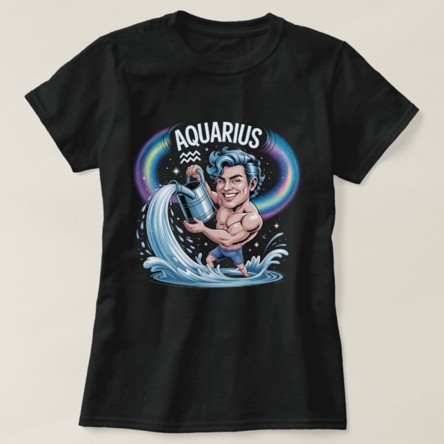 T-shirt with the Aquarius zodiac  (Design Front)