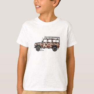 T-shirt with tough Defender in giraffe prints