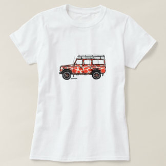 T-shirt with tough print of Defender in orange