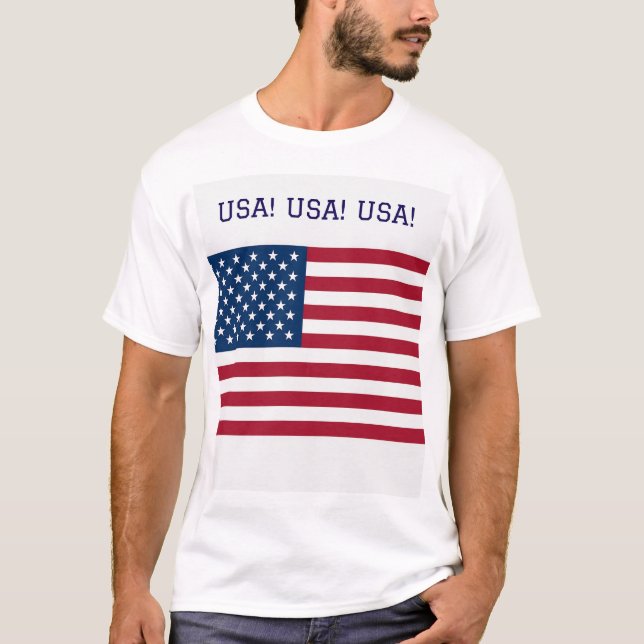 T-Shirt with US and Union Jack flags (Front)