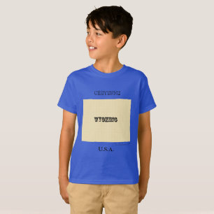 T-shirt - Wyoming Map with City
