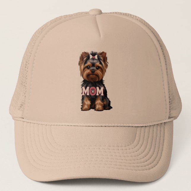 T-Shirt Yorkie Mom Trucker Hat (Front)