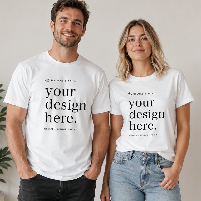 T-Shirt Your Design Upload (Create, upload, print - a bespoke design t-shirt created in your style, for business or personal use)