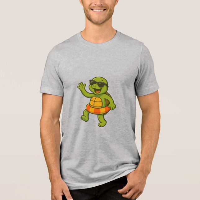 T-ShirtCool Turtle T-Shirt – Casual Ocean-Inspired Tri-Blend Shirt (Front)
