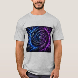T-ShirtFire vs Ice Skull Vortex Optical Illusion T-Shirt