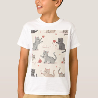 T-Shirts (cat pattern featuring playful cats)