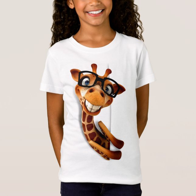 T-Shirts - Funny Giraffe Wearing Glasses (Front)