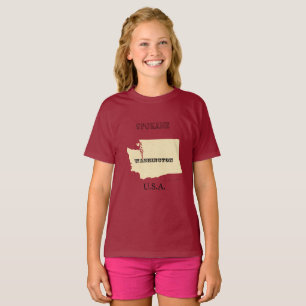 T-shirts - Washington Map with City Name