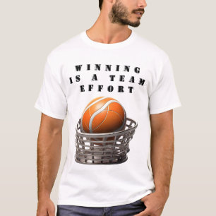 T-shirts with a design of a basket ball
