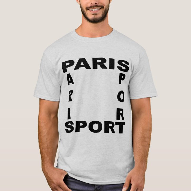 T-shit basique cendre PARIS SPORT T-Shirt (Front)
