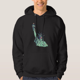 T Statue Of Liberty With Face Mask Hoodie