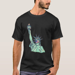 T Statue Of Liberty With Face Mask T-Shirt