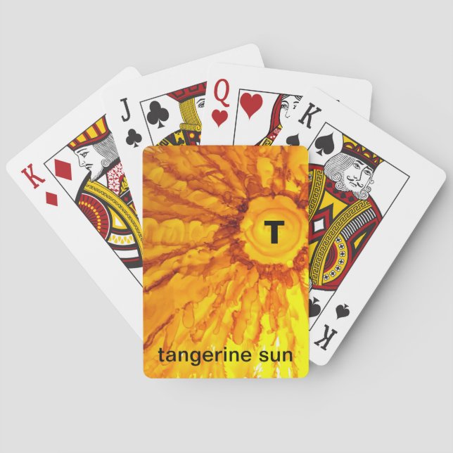 T - Tangerine Sun alphabet art playing cards (Back)