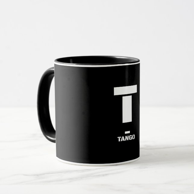 T(Tango) NATO Phonetic Alphabet & Morse Code Mug (Front Left)