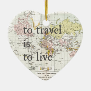 T Travel is To Live Ceramic Tree Decoration