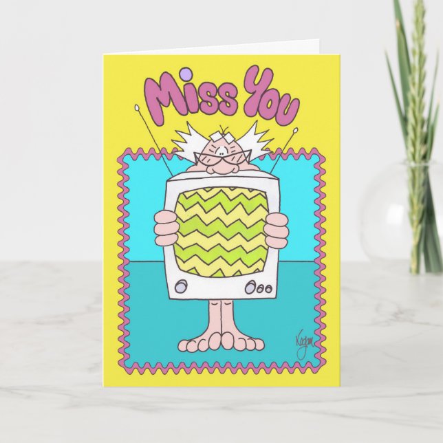 T.V. STATIC Miss You card (Front)
