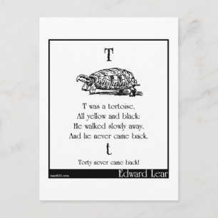 T was a tortoise postcard