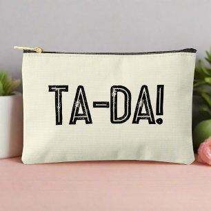 TA-DA! Neutral Essentials Black Typography Girly Accessory Pouch