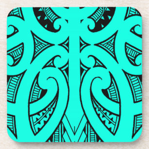 Ta Moko traditional Maori tattoo design koru shape Coaster