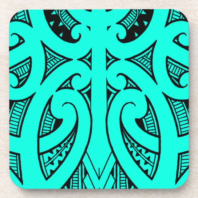Ta Moko traditional Maori tattoo design koru shape Coaster (Front)