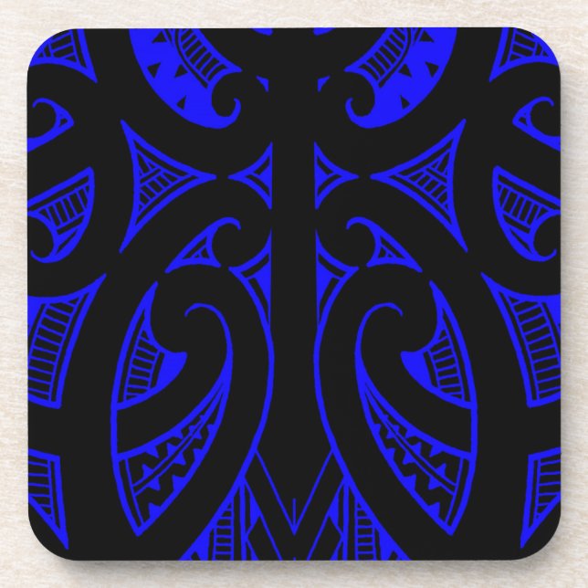 Ta Moko traditional Maori tattoo design koru shape Coaster (Front)