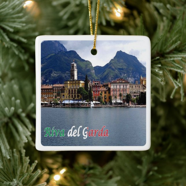 TAA025 RIVA DEL GARDA, panorama, Ceramic Ornament (Tree)