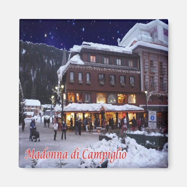 TAA035 MADONNA DI CAMPIGLIO With Snow - Fridge Magnet (Front)