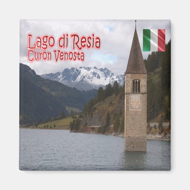TAA049 CURON VENOSTA ,Lake Resia, Italy, Fridge Magnet (Front)
