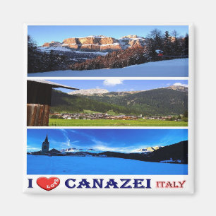 TAA056 CANAZEI, I Love Mosaic, Italy, Fridge Magnet