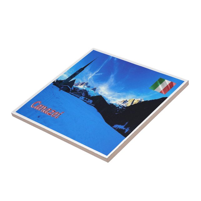 TAA057 CANAZEI WINTER  Panorama, Italy, Tile (Side)