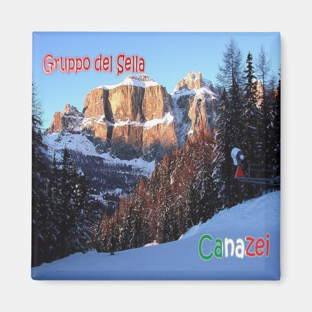 TAA059 CANAZEI, Sella Group, Italy, Fridge Magnet (Front)