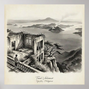 Taal Volcano Tagaytay Philippines Landscape Poster