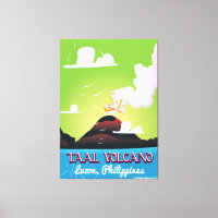 Taal Volcano Volcano Philipp vintage travel poster