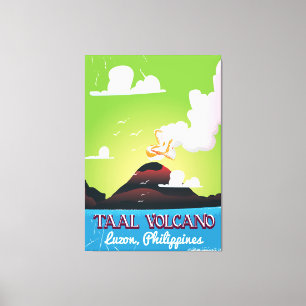Taal Volcano Volcano Philipp vintage travel poster Canvas Print